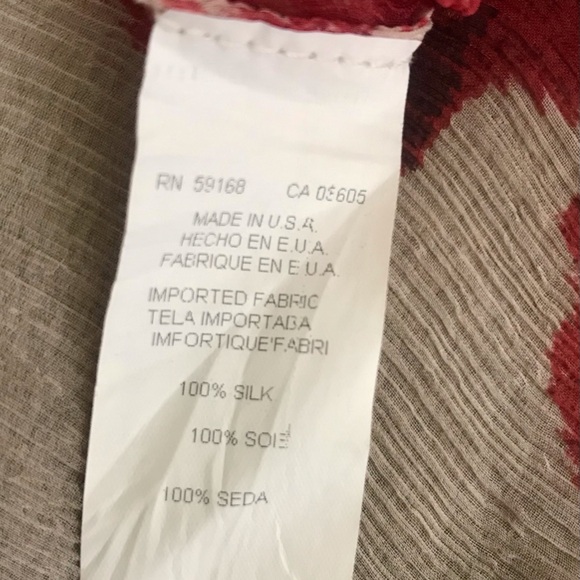 Karen Kane Red Cream Tie Front Top - Picture 6 of 11